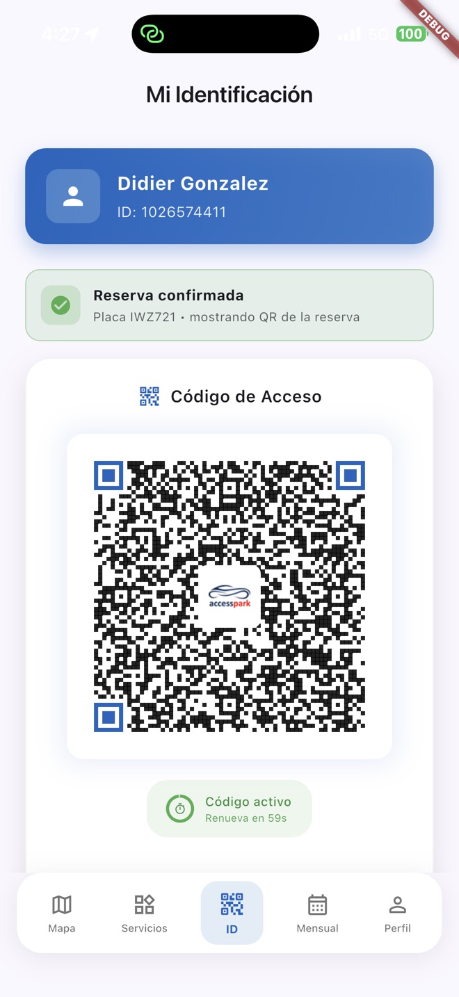 Código QR de identificación del usuario